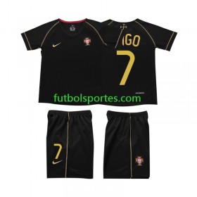 Camiseta Portugal FIGO 7 2006 Retro Niño Segunda Equipación
